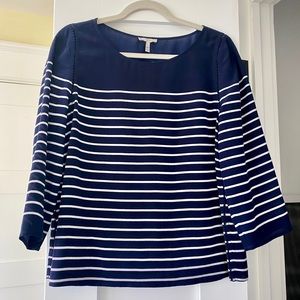 NWOT Joie S Navy White Silk Blouse | Never Worn!